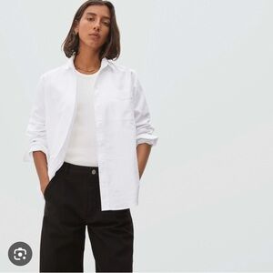 Everlane relaxed Oxford shirt in white, size 2